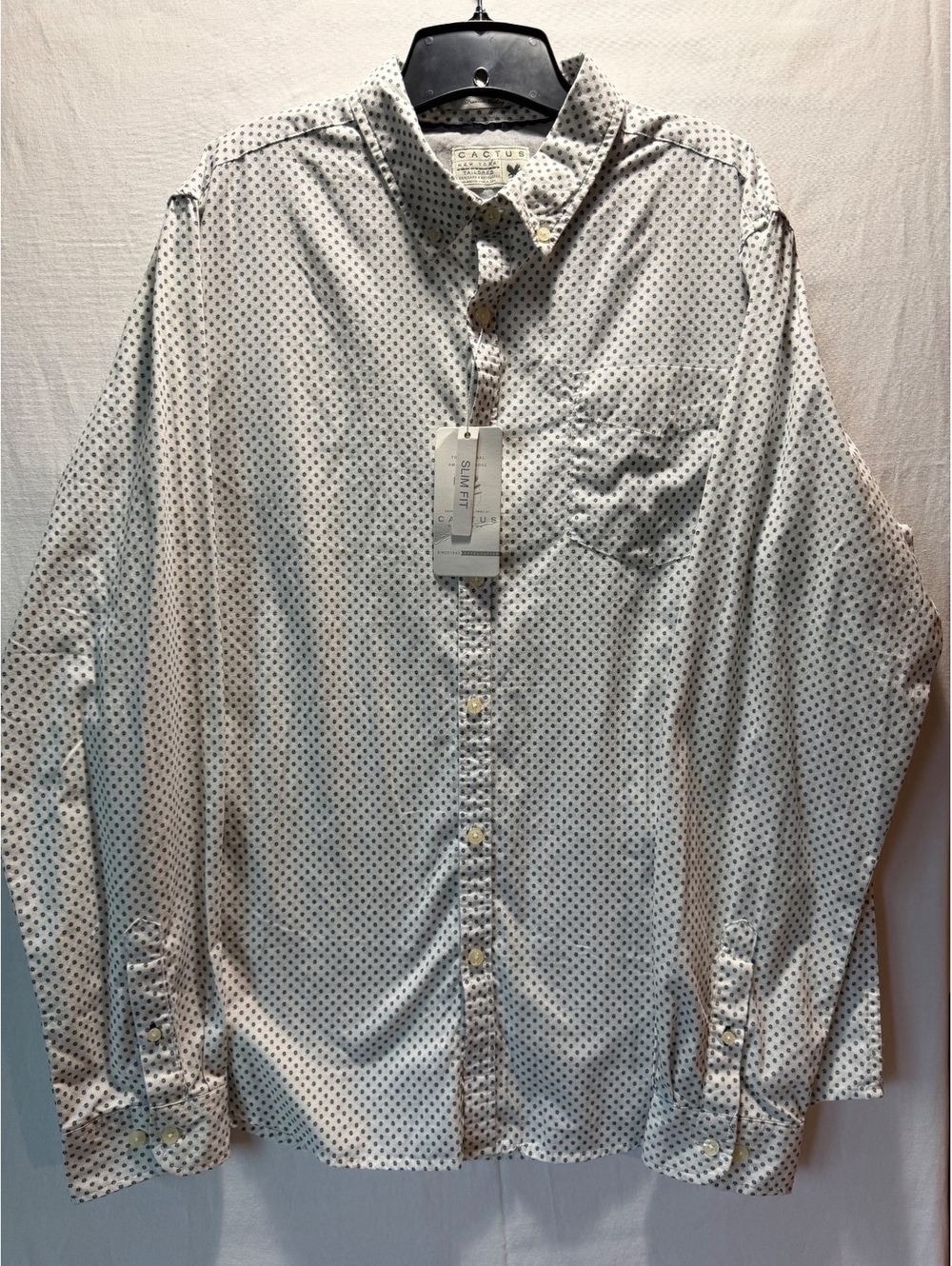 Cactus New York Slim Fit Tailored Long Sleeve Shirt Size XL